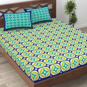 Rajasthani Traditionally Printed Cotton Doublebed Bedsheet With Pack of 2 Pillow Covers